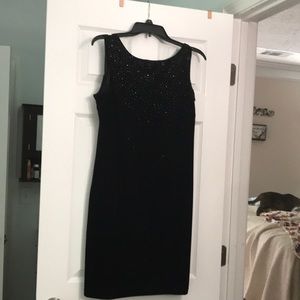 Black sequined soft velvet sequined cocktail dress